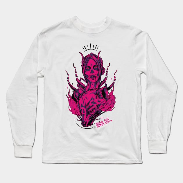 Burn Out Neon Long Sleeve T-Shirt by Scottconnick